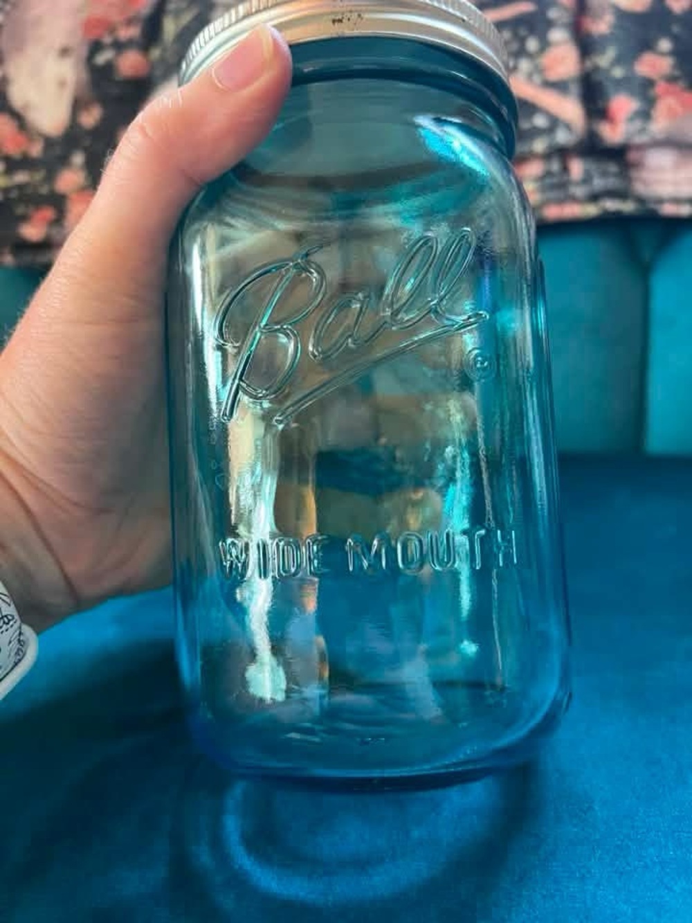 Ball Wide Mouth Mason Jar - Aqua Blue Glass